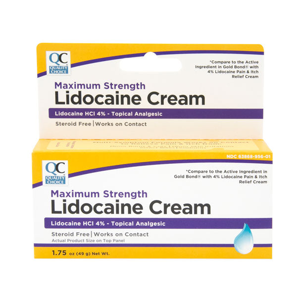Pain & Itch Max-Strength Cream with Lidocaine 4%, 1.75 oz, QC99754
