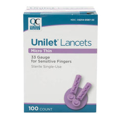 Micro Thin Unilet 33 Gauge Lancets, 100 ct, QC99477