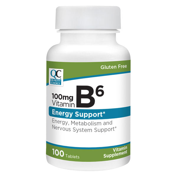 Vitamin B6 100 mg Tablets, 100 ct, QC95913
