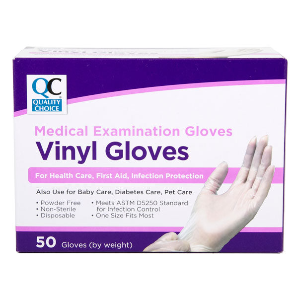 Gloves - Vinyl Exam Gloves OSFM, 50 ct, QC95524