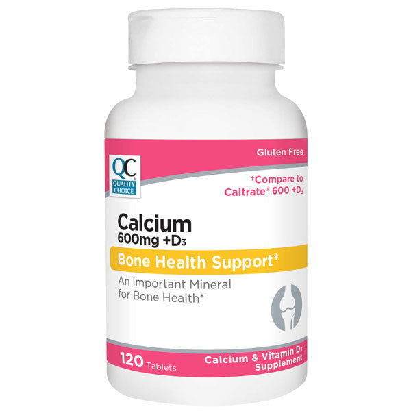 Calcium 600 mg plus D3 Tablets, 120 ct, QC99868