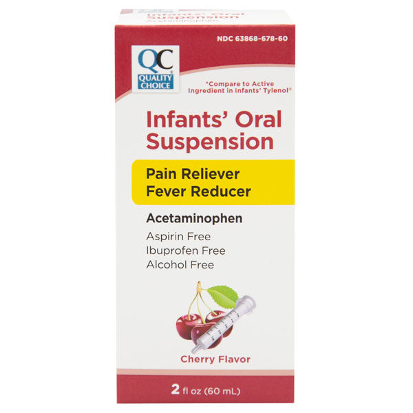 Infant Acetaminophen Oral Suspension, Cherry Flavor, 2 oz, QC99852