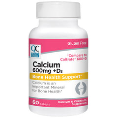 Calcium 600 mg plus D3 Tablets, 60 ct, QC90167
