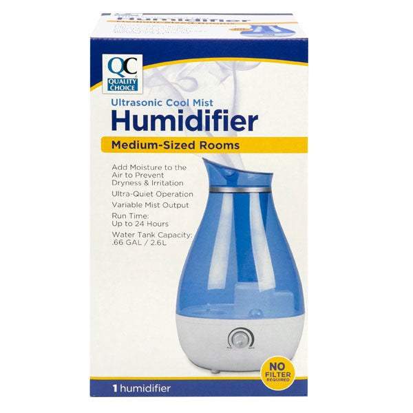 Cool Mist Ultrasonic Humidifier, .66 gal, QC99786