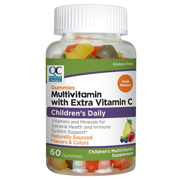 Children's Multivitamin with Extra Vitamin C Gummies, Fruit Flavors, 60 ct, QC99319