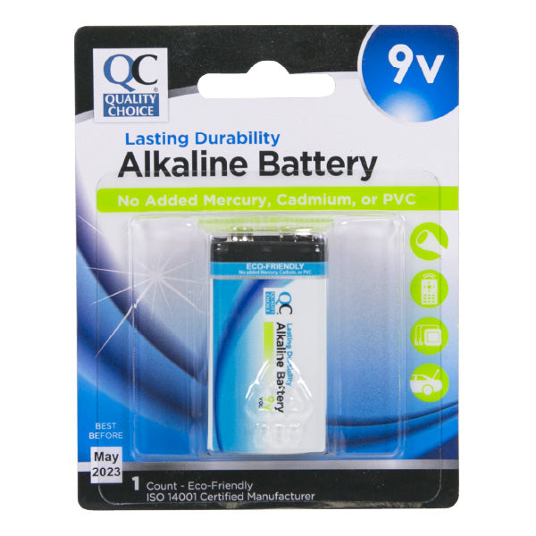 9 Volt Alkaline Battery, 1 pk, QC99528