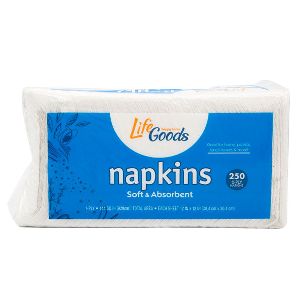 LifeGoods Napkins, 250 ct, QC60028