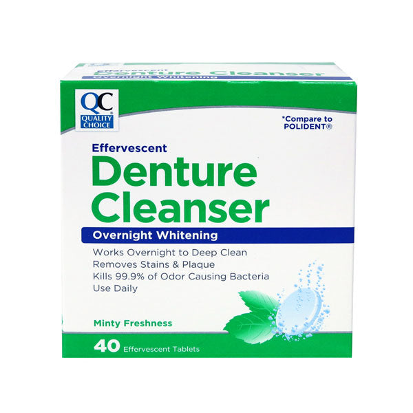 Denture Cleanser Tablets Overnight, 40 ct, QC95948