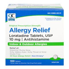 Allergy Relief Loratadine 10 mg Tablets, 100 ct, QC99736