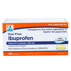 Ibuprofen 200 mg Liquid Gels, 40 ct, QC99614