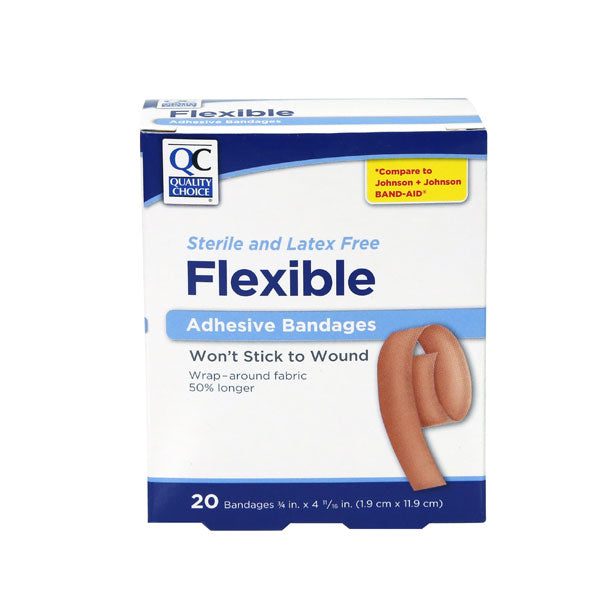 Adhesive Bandages Flexible 3/4" X 4-11/16", 20 ct, QC96832