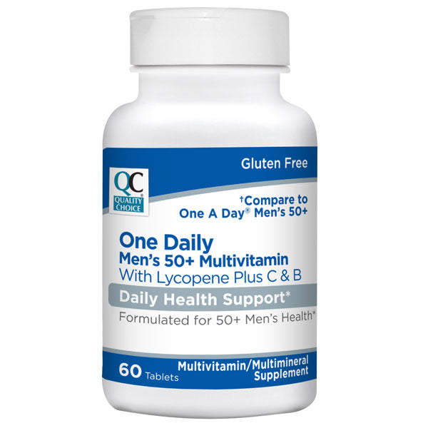 One Daily Men's 50+ Multivitamin with Lycopene plus Vitamins C & B Tablets, 60 ct, QC96686