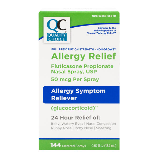 Allergy Relief Fluticasone OTC Nasal Spray 50 mcg 144 sprays 0.62 fl oz, QC99895