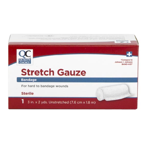 Stretch Gauze Bandage 3" X 2 yds, 1 ct, QC94424