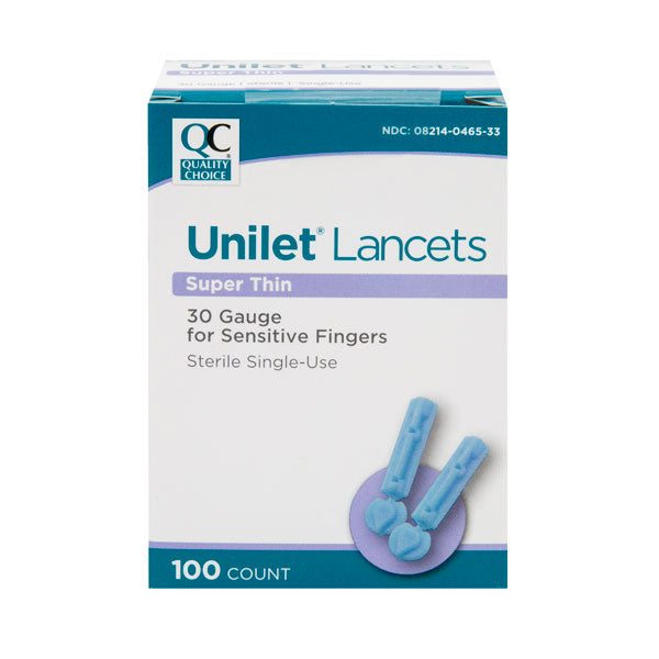 Super Thin Unilet 30 Gauge Lancets, 100 ct, QC95935