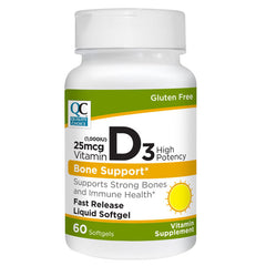 Vitamin D3 1000 IU/25 mcg Softgels, 60 ct, QC95723