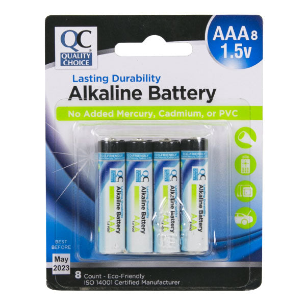 AAA Alkaline Batteries, 8 pk, QC99531