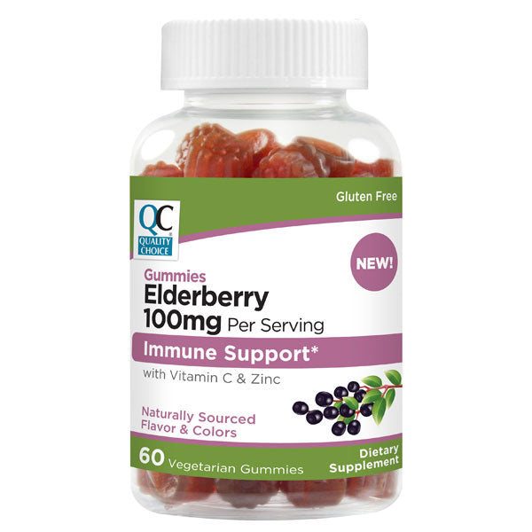 Elderberry 100 mg Vegetarian Gummies, 60 ct, QC99818
