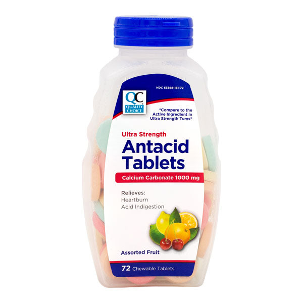 Antacid Ultra-Strength Chewable Tablets, Asst Fruit Flavors, 72 ct, QC91122