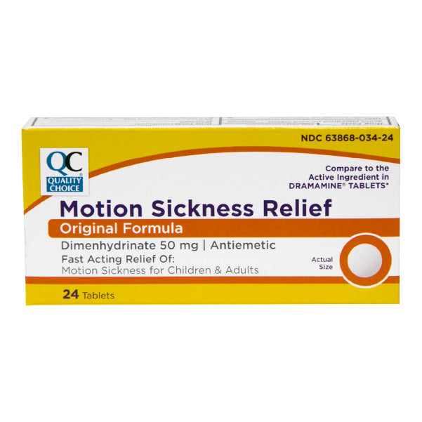 Motion Sickness Relief Tablets, 24 ct, QC99327