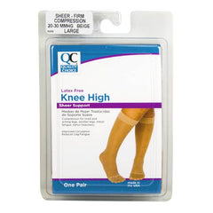Stocking Knee High 20-30mmHg Beige Large, 1 pr, QC96658