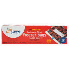 LifeGoods Slider Gallon Freezer Bags, 10 ct, QC60044
